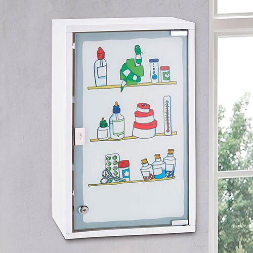 Aflåst medicinskab m/ print