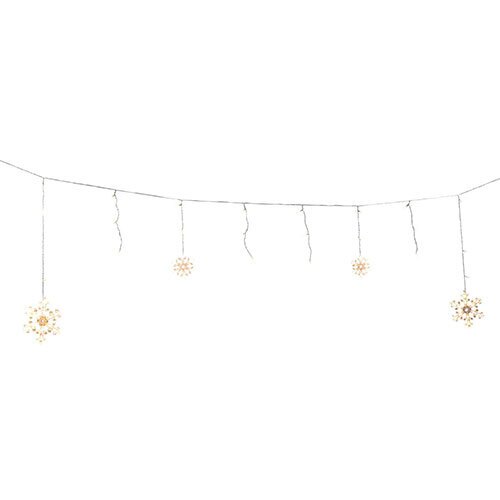 Indendørs julelys gardin m/ 60 LED lys - Snefnug
