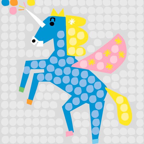 Enhjørninger mosaik skabeloner