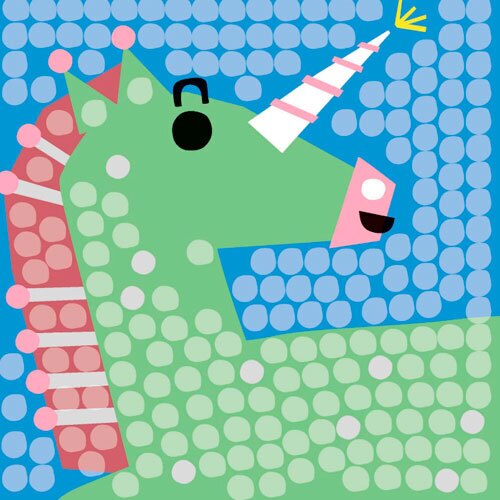 PlayMais mosaik skabeloner - Enhjørninger