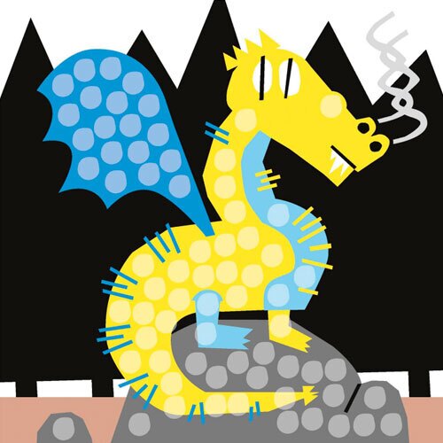 PlayMais mosaik skabeloner - Drager