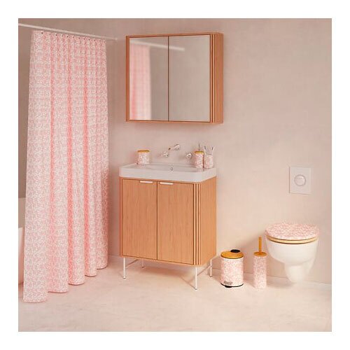 Badeforhæng med motiv - Bloom Rosa