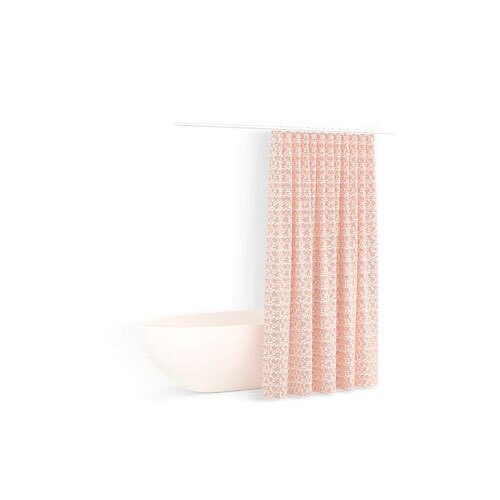 Badeforhæng med ringe - Bloom Rosa