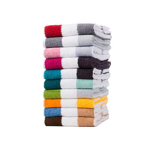 New York håndklæder - Sand/Hvid/Lyseblå