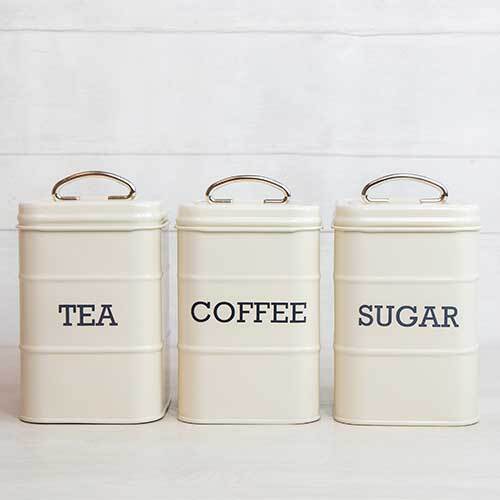 Opbevaringsdåse te, kaffe og sukker Living Nostalgia - Cream