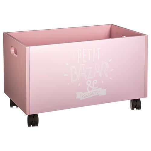 Legetøjskasse lyserød - 48 x 28 x 28,5 cm.