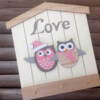 Træ nøglebræt - Love owls