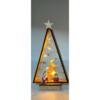 Træ juletræ A m/ 10 LED lys - 29 x 15,5 x 5 cm.