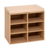 Skobænk i MDF m/ hynde - 6 hylder
