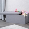 Bænk til børneværelse m/ opbevaring - 38 x 76 x 38 cm. | Grå