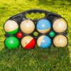 Petanquespil med 8 bolde og holder