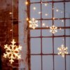 Julelys gardin m/ LED lys - Snefnug 60 LED'er