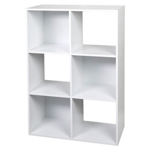 Mai reol i MDF træ m/ 6 hylder - Hvid 100% FSC