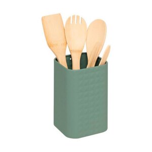 Køkkenredskabsholder m/ 4 redskaber - Grøn