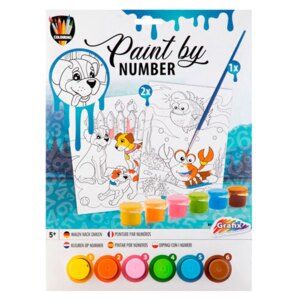 Grafix Paint by number m/ tilbehør - Blå