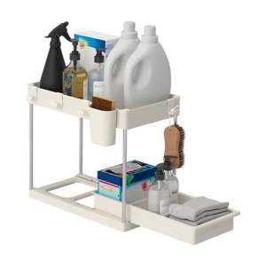 Organizer m/ udtræk til skab - Beige 2 etager