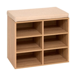 Moduly skobænk i MDF m/ hynde - 6 hylder