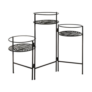 Leaf planteopsats i metal - 3 niveauer | Sort