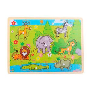 Træ puslespil m/ 8 brikker - Zoo