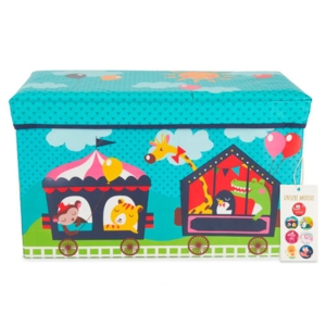 Cirkus 2-i-1 legetøjskasse m/ siddeplads