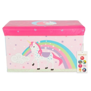 Enhjørning 2-i-1 legetøjskasse m/ siddeplads