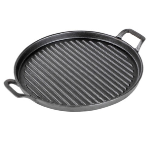 Grillpande i støbejern - 2,3 x 38 x 31 cm. | Rund
