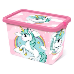 Enhjørning legetøjskasse i plast - 7 L
