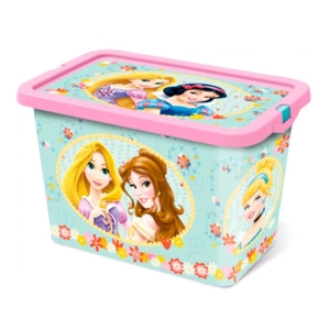 Disney Prinsesser legetøjskasse i plast - 7 L