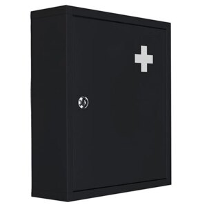 Medicinskab i stål - 36 x 31,5 x 10 cm. | Sort