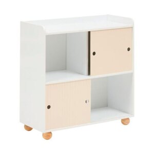 Bouli reol m/ 4 rum og skydelåger - MDF