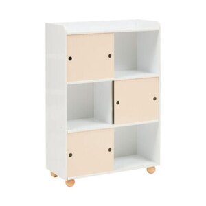 Bouli reol m/ 6 rum og skydelåger - MDF