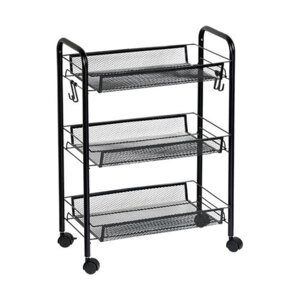 Black Scan køkkenvogn i metal - 3 kurve