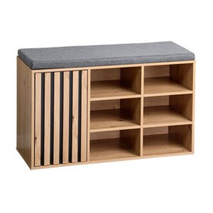 Arkon skobænk i MDF træ m/ hynde og skab XL