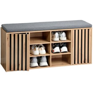 Arkon skobænk i MDF træ m/ hynde og skabe XXL