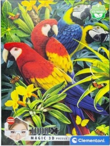 Papegøje Magic 3D puslespil 1000 brikker med briller