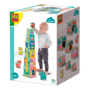SES Creative stabeltårn m/ 7 kasser og 3 dyr