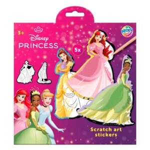 Disney Prinsesser klistermærke skrabesæt - 6 dele