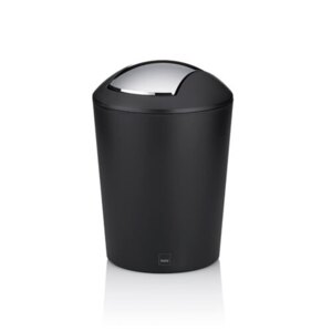 Marta toiletspand m/ vippelåg - Sort 1,7 L