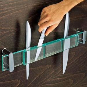 Design knivholder i glas - 55 x 6 x 5 cm.