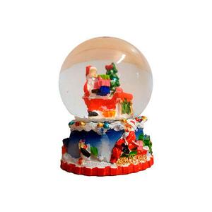 Glaskugle med snefald - Julemand med kane
