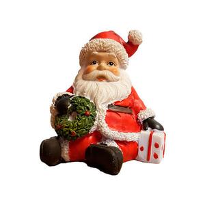 Julemand med krans - Julefigur 10 cm.