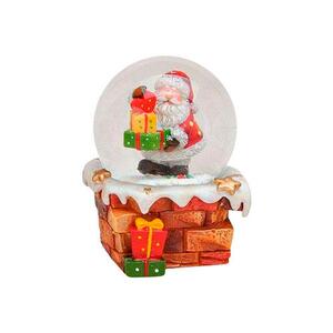 Snekugle julemand med gaver - 7 x 7 x 9 cm.