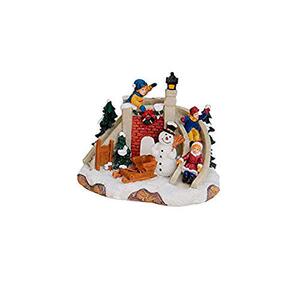 Vinterlandskab julefigur - 14 x 9 x 14 cm.