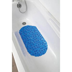 Bubbles skridsikker bademåtte 36 x 69 cm. - Navy blå