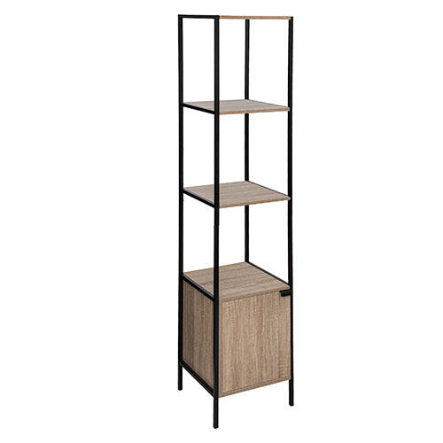 Aliaj reol m/ skab i MDF og metal - 176 x 35 x 35 cm.