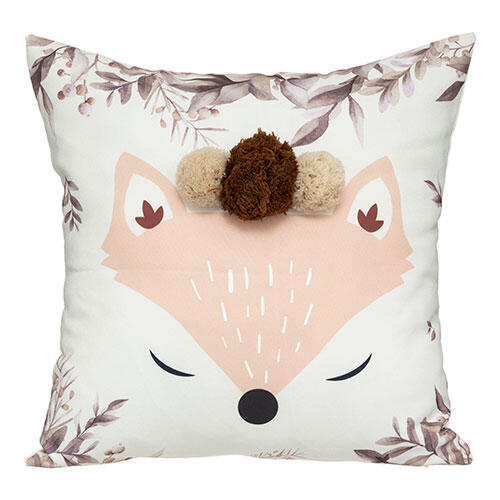 Fox polyester pyntepude - 40 x 40 cm.