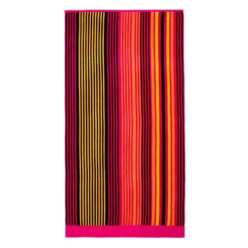 Striber pink strandhåndklæde - 90 x 180 cm.