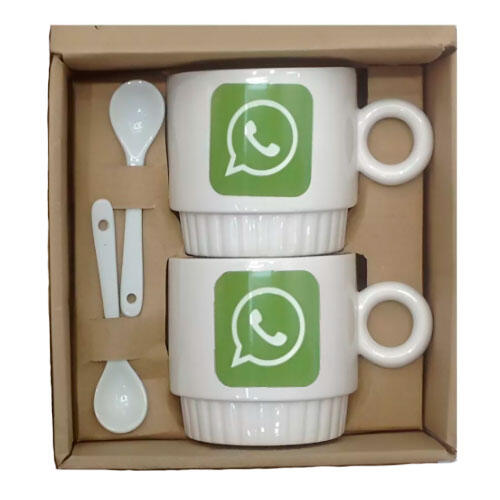 Whatsapp porcelænskrus 2'er sæt