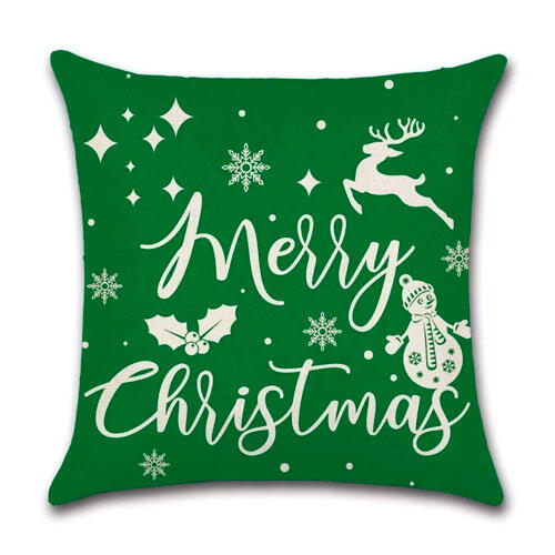 Merry Chr. Green pyntepudebetræk - 45 x 45 cm.