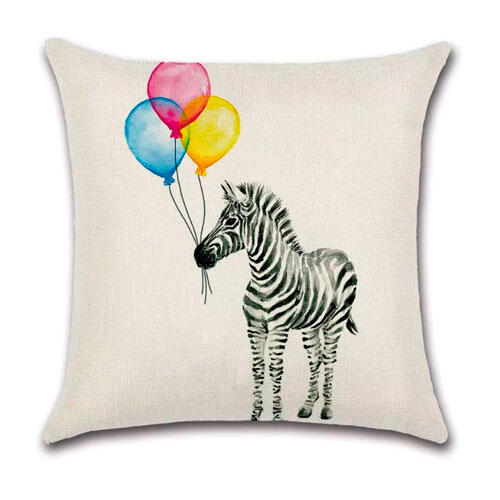 Ballon Zebra pyntepudebetræk - 45 x 45 cm.